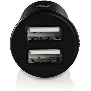 NEDIS Cargador de Coche Cargador de Coche | 2X 2.4 A | Número de Salidas: 2 | Tipo de Puerto: 2X USB-A | | 12 W | Voltaje de Salida Simple Negro