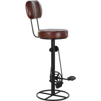 Taburete de metal y piel con diseño elegante y moderno