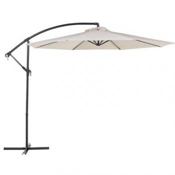 Sombrilla de Jardín Voladiza Beige 300 cm Resistente a la Intemperie con Estructura de Acero