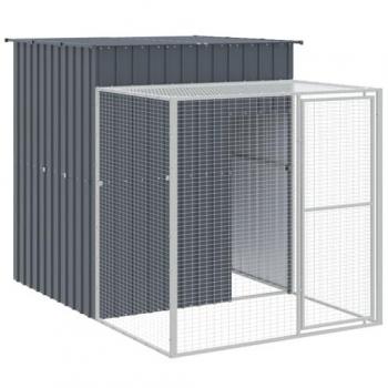 vidaXL Chicken Coop with Run Anthracite 165x251x181 cm Galvanised Steel
