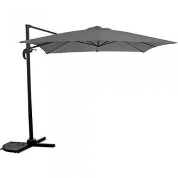 Sombrilla de jardín deportada Soleil - Cuadrada - 2.5 x 2.5 m - Gris