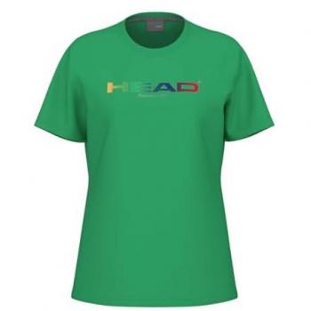 Camiseta Deportiva de Manga Corta para Mujer HEAD Rainbow en Verde Candy