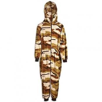Camille - Pijama infantil de una pieza - Estampado de camuflaje marrón 15/16 Years