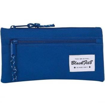 Estuche Escolar BlackFit8 Oxford con Doble Cremallera Azul Oscuro - Safta