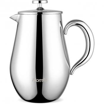 HOMFA Cafetera de acero inoxidable 1000 ml cafetera francesa con Filtro Cafetera de émbolo cubierta doble 34 Onzas
