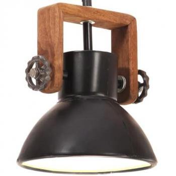 Lámpara colgante industrial redonda 25 W negra 19 cm E27