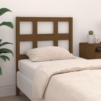 Cabecero para cama Honey de madera maciza de pino, dimensiones 105.5x4x100 cm, color marrón miel