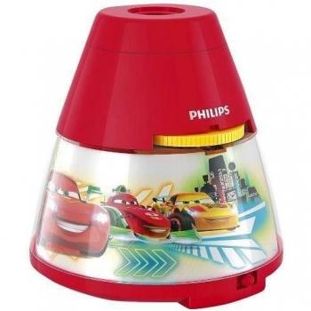 Philips Disney Cars - Proyector y luz nocturna 2 en 1, LED, luz blanca cálida, bombilla de 0,3 W, color rojo