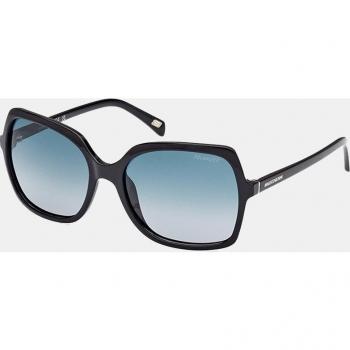 Skechers Oversized Square Polarized Sunglasses for Women - SE6293 Black
