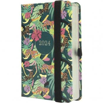 Finocam - Agenda Mínimal Design Selva 2024, Encuadernada, Tamaño M2 (82x127 mm), 1 Día por Página, Multicolor, Español/Multilingüe
