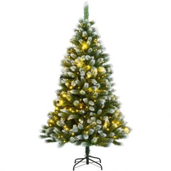 300cm Flocked Snow Artificial Hinged Christmas Tree with 300 LEDs