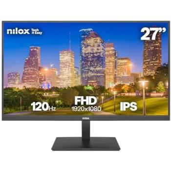 Monitor Nilox 27 Full HD IPS 120 Hz, Tiempo de Respuesta 4 ms, HDMI y DP, VESA 100x100 mm