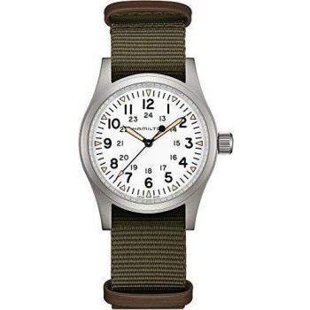 Hamilton Khaki Field Mechanical Watch White Dial NATO Strap H69439411