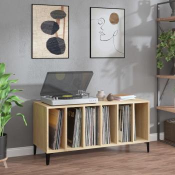 Mueble discos madera contrachapada roble Sonoma 100x38x48 cm Marrón