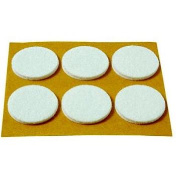 Brinox B70750B Deslizadores fieltro, Blanco, Diámetro 30 mm, Set de 6 Piezas