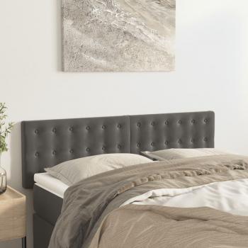 Cabeceros 2 piezas gris oscuro 72x5x78/88 cm terciopelo