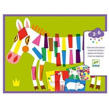 Djeco- Crear con Pegatinas Animales Grandes
