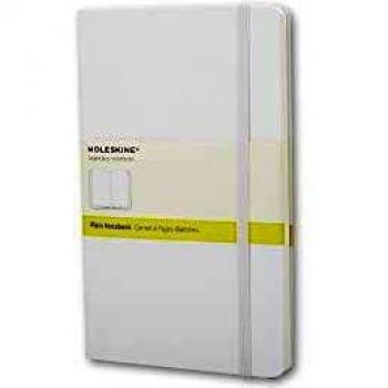 Moleskine Cuaderno Clásico con Hojas Lisas, Tapa Dura y Cierre Elástico, Color Blanco, Tamaño Pequeño 9 x 14 cm, 192 Hojas