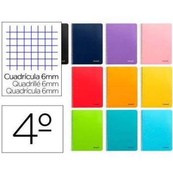 Cuaderno Espiral Liderpapel Cuarto Smart Tapa Blanda 80H 60gr Cuadro 6mm con Margen