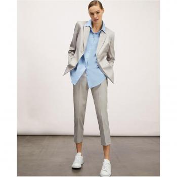 Pantalón recto de mujer regular efecto shiny