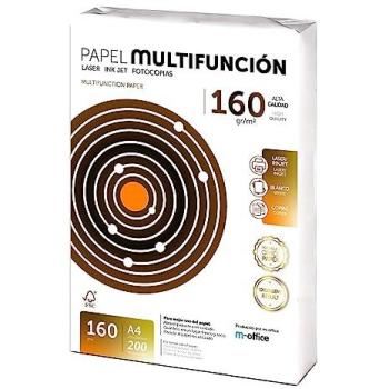 Folios A4 160gr - Paquete de 200 Hojas, Papel Multiusos para Impresoras Láser e Inyección, Fotocopiadoras y Fax, Ideal para Oficina y Material Escolar