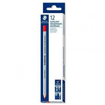 Staedtler Lumocolor 108-2. Lápices de madera de color rojo. Caja con 12 unidades.