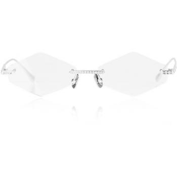 Anna-Karin Karlsson CRYSTAL OPTICAL 2.0 - TRIANGLE White Gold Women's Eyeglasses Silver Frame Size 55 with Blue Light Block
