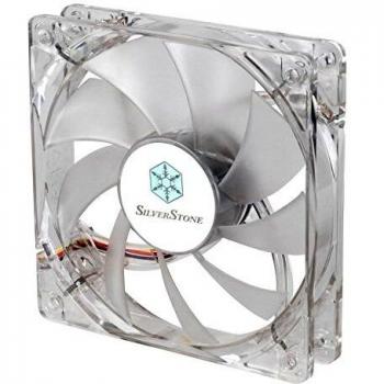 SilverStone SST-FN121-P-GL - Ventilador de refrigeración de 120mm para ordenador Serie FM, Baja sonoridad, Alto flujo de aire, con 9 aspas, 4x green LEDs