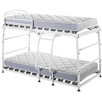 Pack Litera Plegable Vega Pardo Max con Hidráulicos + 2 Colchones Visco Vega de Pardo 17 cm Firme Apto para Literas - 90x190 cm