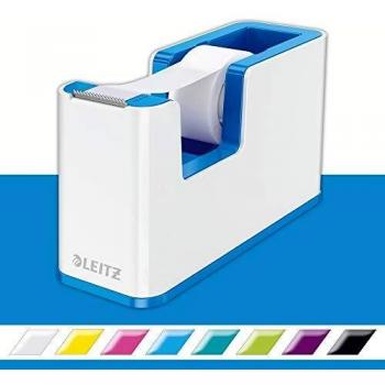 LEITZ 53641036 - Dispensador de cinta adhesiva WOW DUAL color azul metalizado/blanco