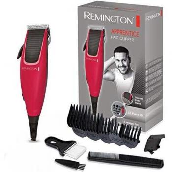 Remington Máquina de Cortar Pelo Apprentice, Cortapelos con Cable, Cuchillas de Acero Inoxidable, 5 Peines, 4 Accesorios: Peine, Capuchón Protector Cuchilla, Cepillo Limpieza y Cuello - HC5018