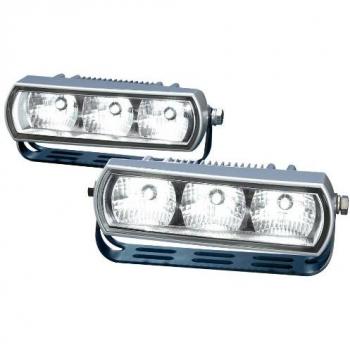 Juego de luces LED de circulación diurna HELLA 2PT 009 496-801 - 24V/12V, glasklar, cable de 1800mm