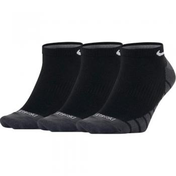 Nike Dry Lightweight SX6940-100 Calcetines Unisexo, para Adultos, con Dri-Fit Tecnologia, 3 Pares, Negro/Antracita/Blanco, 34-38