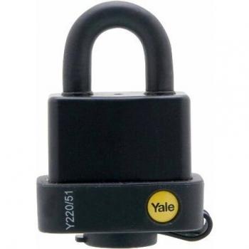 Yale Y220/51/118/1 Candado De Seguridad Resistente A La Intemperie, 51Mm, Negro