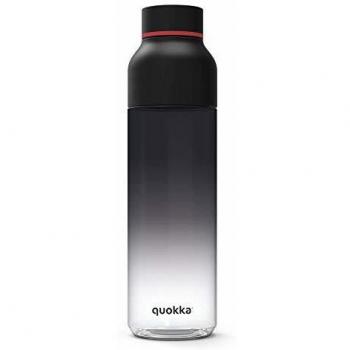 Quokka Ice - Geo Black 840 ML| Botella de Agua Reutilizable de Tritan - Libre de BPA | Amplia Apertura para Rellenar y con tapón antigoteo