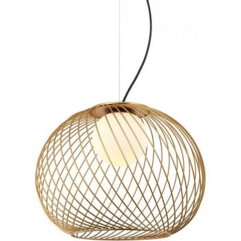 Lámpara colgante moderna Clarisa Italux dorada 1 luz con pantalla blanca E27
