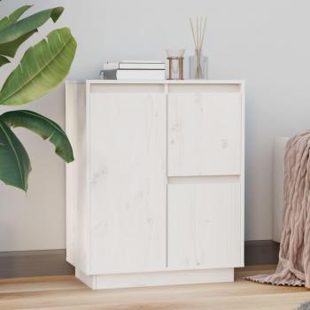Aparador blanco de madera maciza de pino 60x34x75 cm