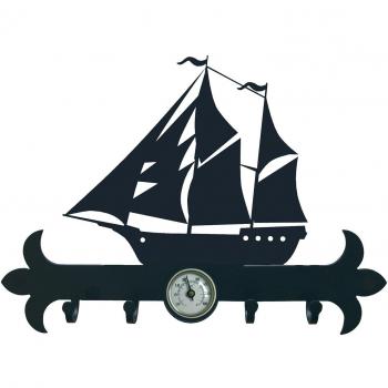 IMEX EL ZORRO El Zorro 11630-Colgador de Llaves velero, 290 mm, Hierro Forjado, Negro, 2.5x29x15.4 cm