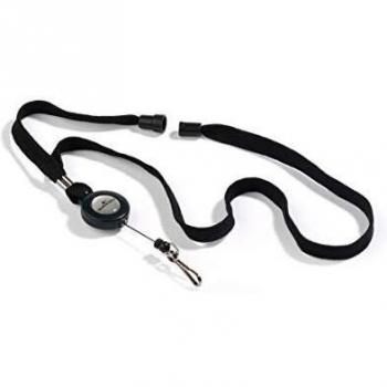 Durable 822301 Collar con cierre de seguridad y gancho de resorte extensible, 10 piezas, negro