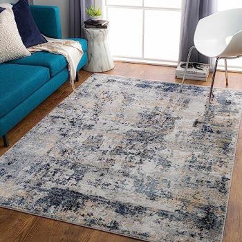 Surya Modern Abstract Multicolor/Gray Area Rug, Rectangular 160x220 cm, Short Pile