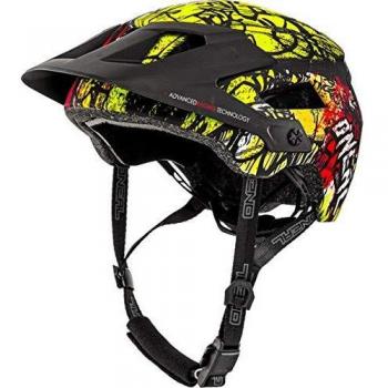 O'NEAL | Casco para Bicicleta de montaña | All-Mountain | Rejillas de ventilación, Norma de Seguridad EN1078 | Casco Defender Villain | Adultos | Naranja Neón-Amarillo | Talla L/XL