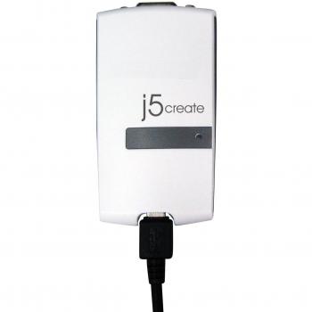 J5Create J5 ccblk JUA190 VGA - USB 2,0 Externo Tarjeta gráfica e, Negro, Blanco