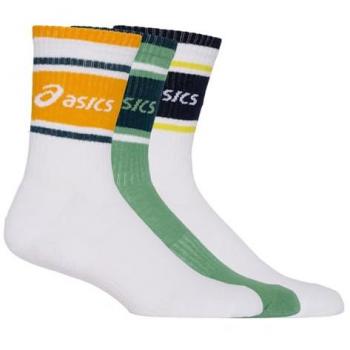 Asics Calcetines Logo Crew 3 Pares - Pack de 3 calcetines, diseño clásico con logo Asics, altura crew, comodidad y transpirabilidad