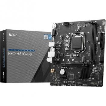 MSI PRO H510M-B Micro-ATX Motherboard LGA1200 Intel H510 2x DDR4 HDMI VGA DisplayPort 4x SATA6 1x USB 3.2 4x USB 2.0