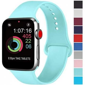 AK Compatible Apple Watch Correa 42mm 38mm 44mm 40mm, Silicona Blanda Deporte de Reemplazo Correas Compatible iWatch Series 4, Series 3, Series 2, Series 1 S/M M/L