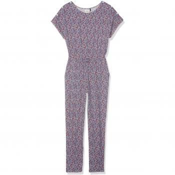 IKKS Combinaison Longue Bleue Imprime Fleurs, Mono para Niñas, 04, M