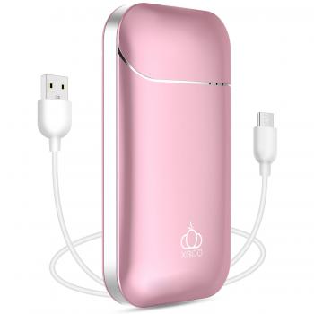 Calentador de mano recargable confiable, XGUO 7800mAh Cargador de batería USB portátil de mayor capacidad para iPhone, Samsung Galaxy y más [Oro rosa]