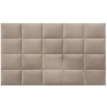Cabecero de cama BARTEL de 200 cm en terciopelo beige - estilo contemporáneo