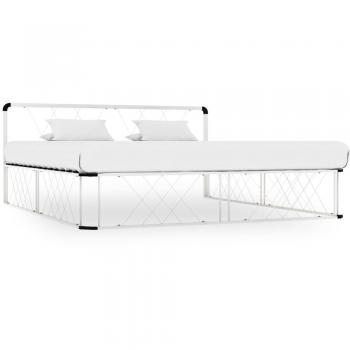 Estructura de cama sin colchón metal blanco 200x200 cm