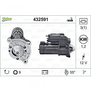 Motor de arranque VALEO 432591 - Potencia nominal: 1,2 kW, Tensión: 12 V, Dientes: 9, Sentido de rotación: Horario
